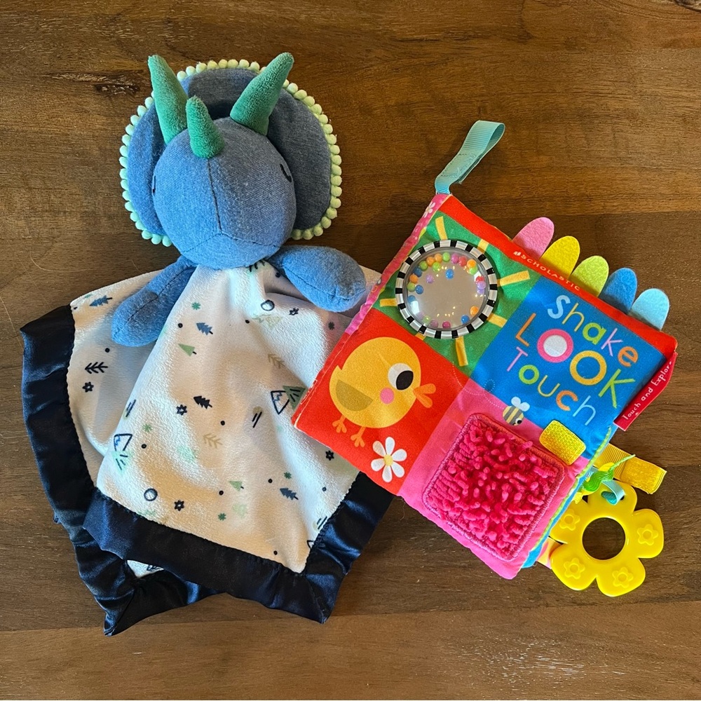 ⚡️3/$20 Baby Set: Dinosaur Lovey & Soft Book - Dino